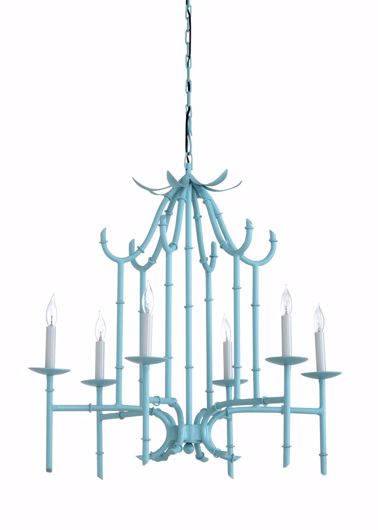Picture of BAMBOO CHANDELIER - BLUE