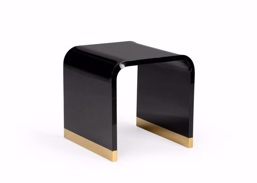 Picture of BLACK ACRYLIC SIDE TABLE - BRASS