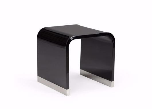 Picture of BLACK ACRYLIC SIDE TABLE - NICKEL