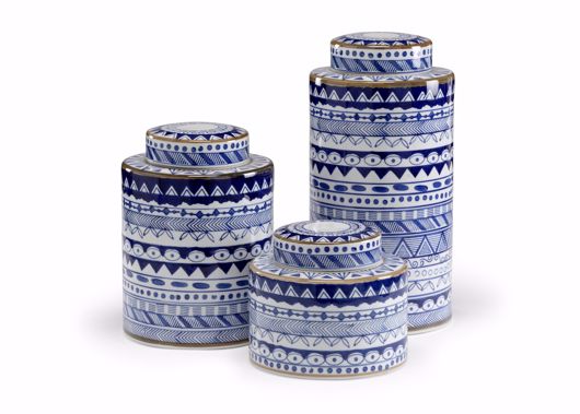 Picture of BLUE AND WHITE CANISTERS (S3)