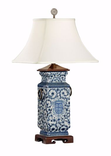 Picture of BLUE AND WHITE HERALDS LAMP