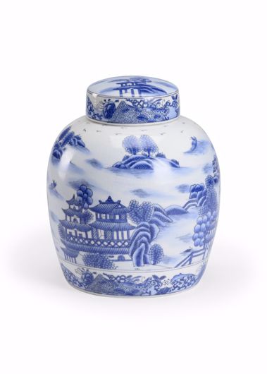 Picture of CHAN COVERED JAR - BLUE