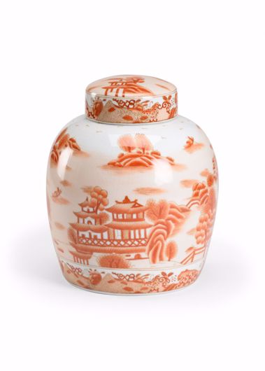 Picture of CHAN COVERED JAR - RED