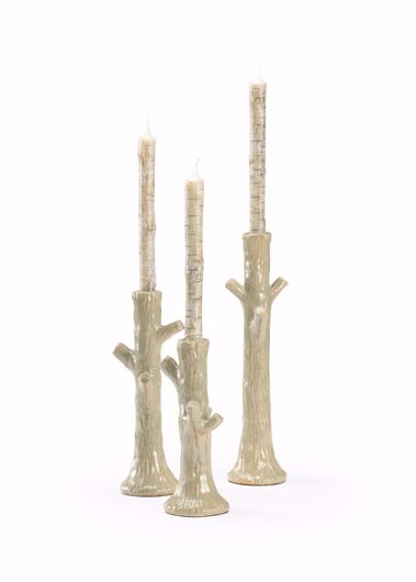 Picture of FAUX BOIS CANDLESTICKS - GREEN (S3)