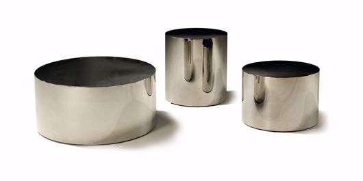 Picture of POLISHED STAINLESS STEEL DRUM TABLES