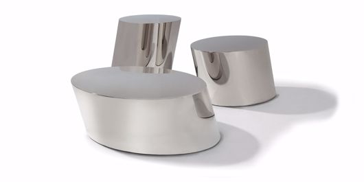 Picture of PISA DRUM TABLES IN POLISHED STAINLESS