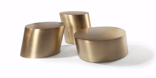 Picture of PISA DRUM TABLES IN BRUSHED BRONZE
