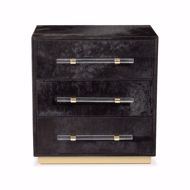 Picture of CASSIAN 3 DRAWER CHEST - BLACK/ BRASS