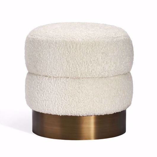 Picture of CHARLIZE STOOL - FAUX SHEARLING/ BRONZE
