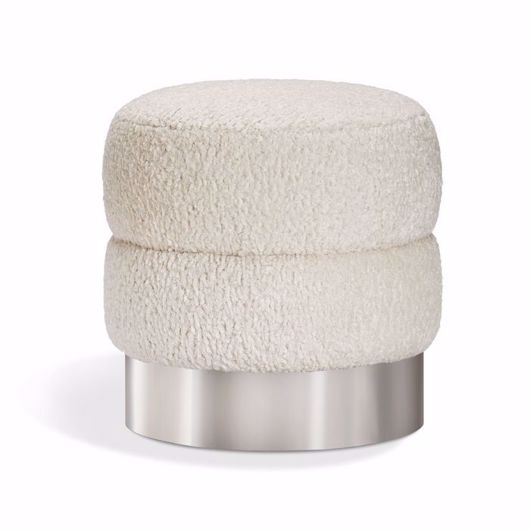Picture of CHARLIZE STOOL - FAUX SHEARLING/ NICKEL
