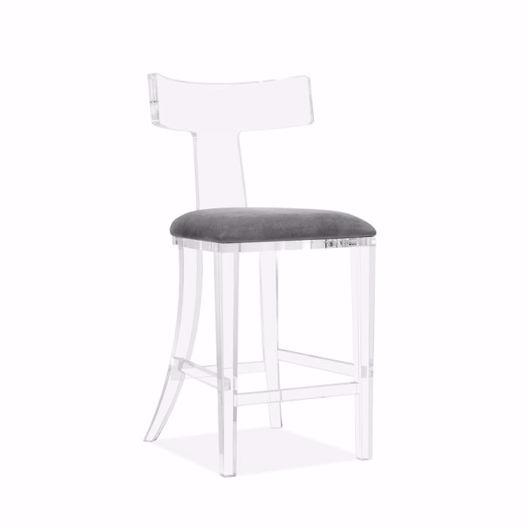Picture of TRISTAN COUNTER STOOL - GREY VELVET