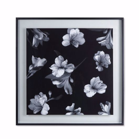 Picture of BLACK & WHITE FLOWERS - GLASS FLOAT