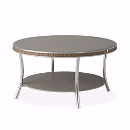 Picture of ESSENCE 33" ROUND COCKTAIL TABLE WITH TAUPE GLASS