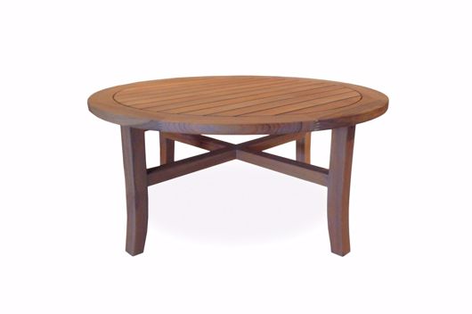 Picture of TEAK 40" ROUND TAPERED LEG COCKTAIL TABLE