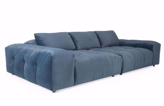 Picture of CALIFORNIA 2PC MEDIA SOFA (VELVET WITH ADDITIONAL BACK PILLOW)