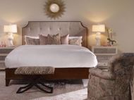 Picture of BURBANK WOOD TRIM UPH BED  -  KING SIZE 6/6