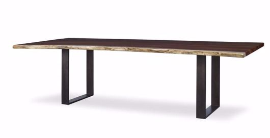 Picture of 130" GUAN.SLAB DINING TABLE - OILED BRONZE STRAP BASE