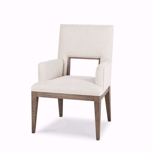 Picture of CASA BELLA UPHOLSTERED DINING ARM CHAIR  -  TIMBER GREY FINISH