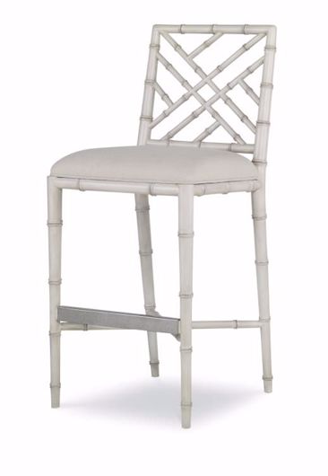 Picture of BRIGHTON BAR STOOL - ANTIQUE WHITE/FLAX