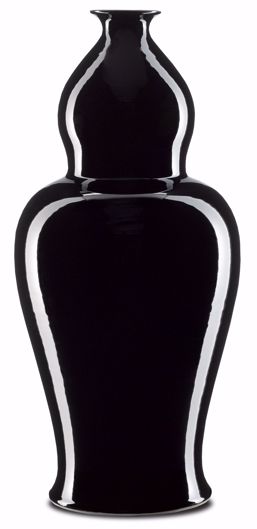 Picture of IMPERIAL BLACK LARGE ELONGATED DOUBLE GOURD VASE