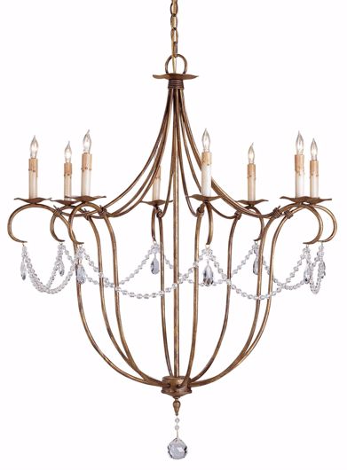 Picture of CRYSTAL LIGHTS GOLD LARGE CHANDELIER