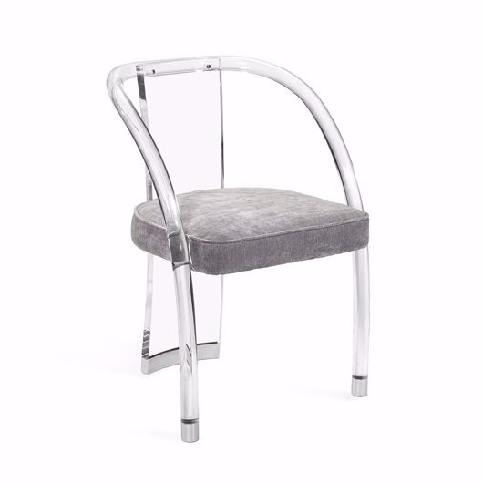 Picture of WILLA DINING CHAIR - OCEAN GREY/ SILVER