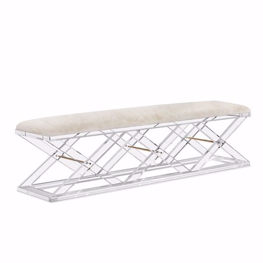 Picture of ASHER KING BENCH - IVORY