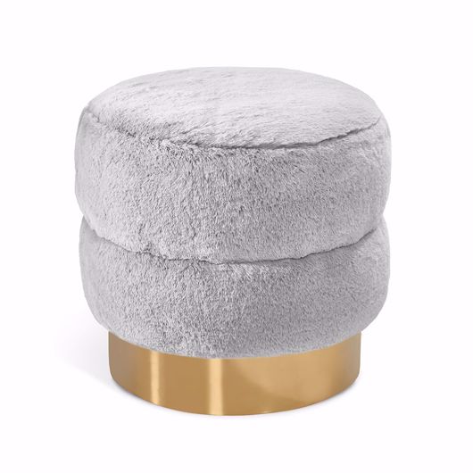 Picture of CHARLIZE STOOL - BRASS/ SHADOW GREY
