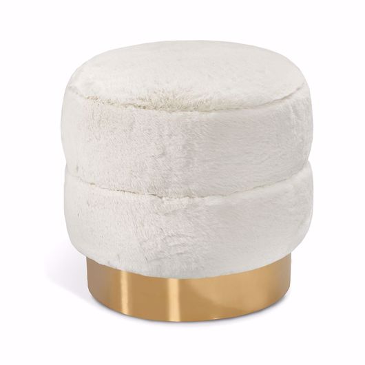 Picture of CHARLIZE STOOL - BRASS/ IVORY